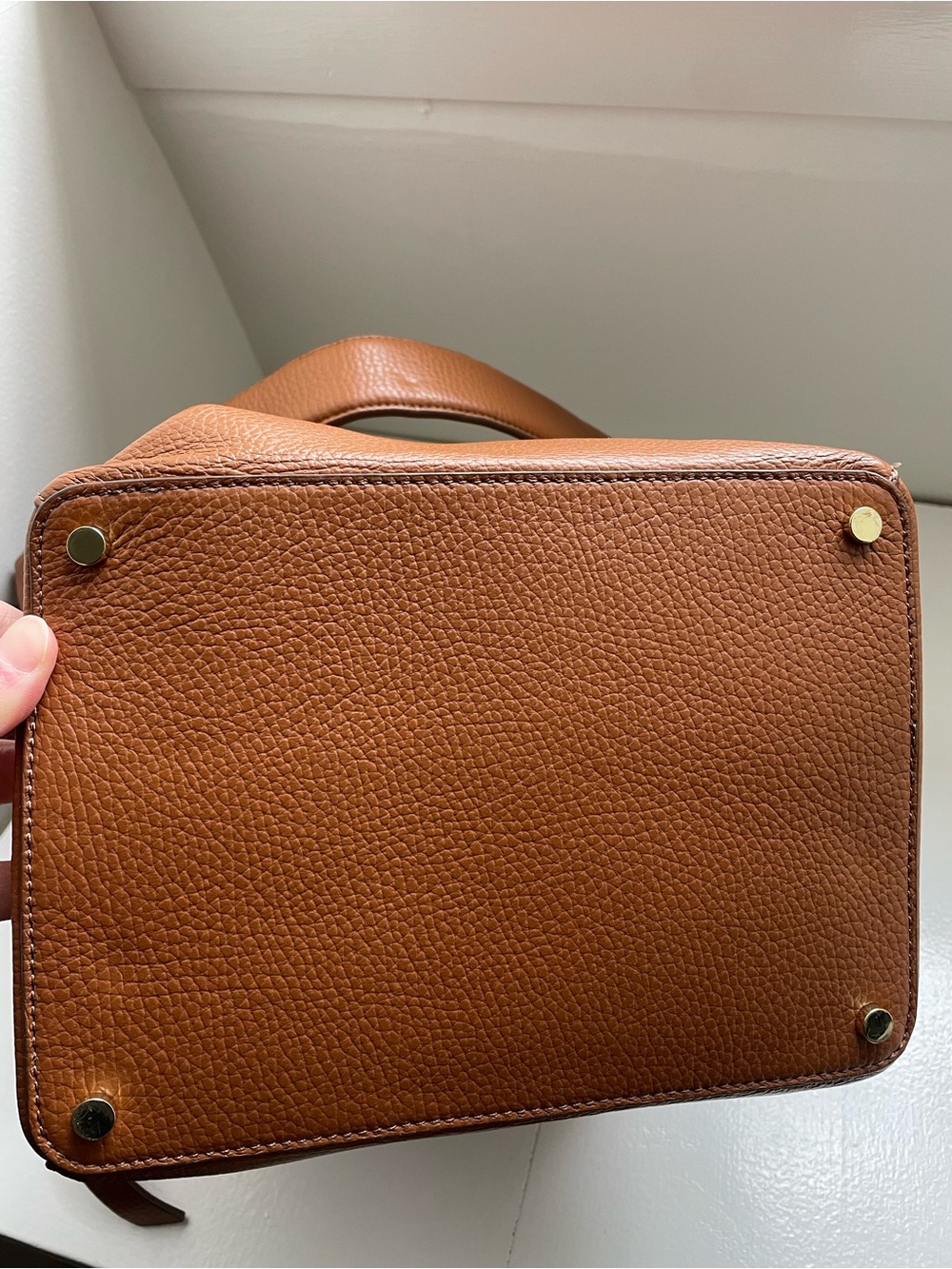 Classic Brown Leather Bucket Bag - Timeless - Picture 4 of 9